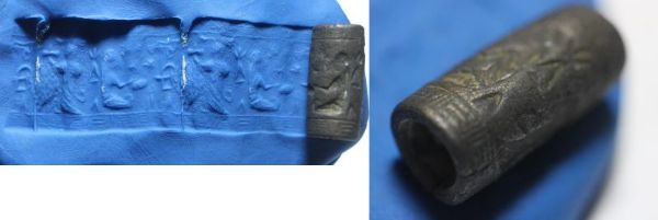 Picture of ANCIENT LEVANT. BRONZE CYLINDER SEAL. 1500 - 1200 B.C LATE BRONZE AGE