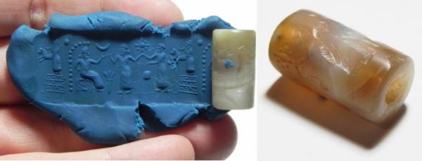 Picture of ANCIENT HOLY LAND. STUNNING AGATE CYLINDER SEAL. 1ST MILLENNIUM B.C