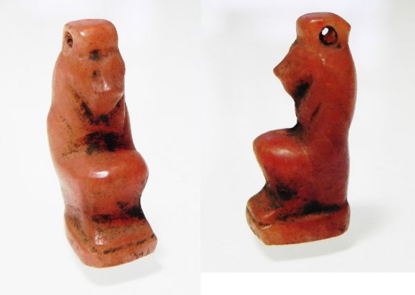 Picture of ANCIENT EGYPT, CARNELIAN AMULET OF BASTET.  NEW KINGDOM 1400 - 1200 B.C