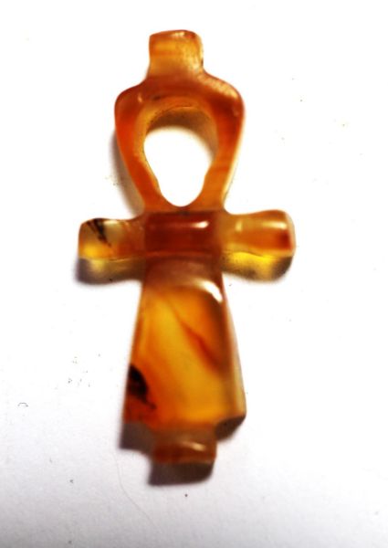 Picture of ANCIENT EGYPT.  NEW KINGDOM CARNELIAN ANKH AMULET. 1300 B.C