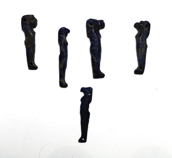 Picture of ANCIENT EGYPT. LOT OF 5  LAPIS LAZULI STONE   AMULETS. 1400 B.C
