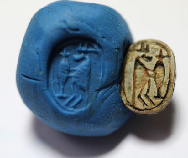Picture of ANCIENT EGYPT. NEW KINGDOM STONE SCARAB. 13TH  B.C