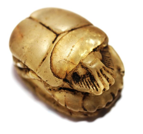 Picture of ANCIENT EGYPT. LARGE  ROCK CRYSTAL STONE HEART SCARAB. 600 - 300 B.C