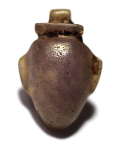 Picture of ANCIENT EGYPT. RARE AMETHYST STONE HEART  AMULET. 1250 B.C