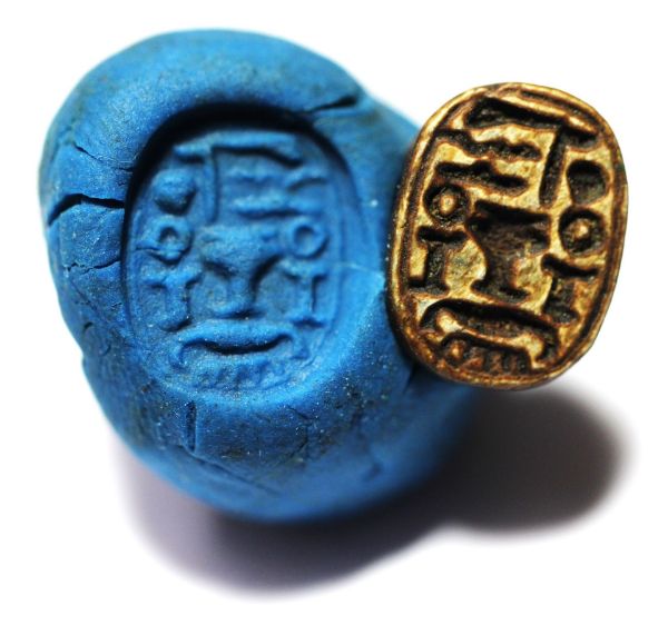 Picture of ANCIENT EGYPT.  NEW KINGDOM STONE SCARAB. 1400 - 1200 B.C