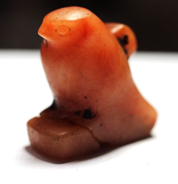Picture of ANCIENT EGYPT. NEW KINGDOM LARGE CARNELIAN STONE HORUS (FALCON) PENDANT. 1400 - 1250 B.C