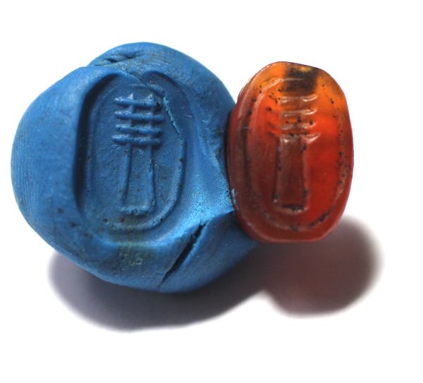 Picture of ANCIENT EGYPT. NEW KINGDOM STONE SCARAB.  1300 B.C