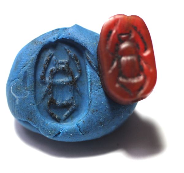 Picture of ANCIENT EGYPT. NEW KINGDOM STONE SCARAB.  1300 B.C