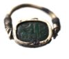 Picture of ANCIENT EGYPT.  SILVER & GREEN STONE SWIVLE RING. 1250 B.C