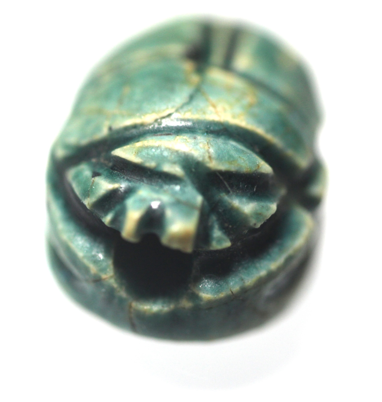 Acropolo. ANCIENT EGYPT. GLAZED STONE SCARAB ANUBIS. CIRCULAR DESIGNS ...