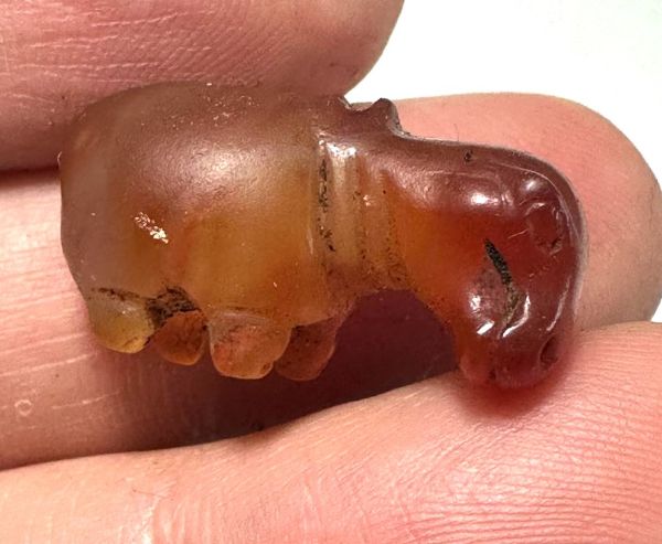 Picture of ANCIENT EGYPT. HIPPOPOTAMOUS CARNELIAN AMULET. NEW KINGDOM 1250 B.C