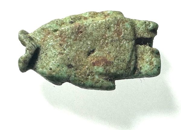 Picture of ANCIENT EGYPT. LATE DYNASTY FAIENCE AMULET OF A FISH. 600-300 B.C