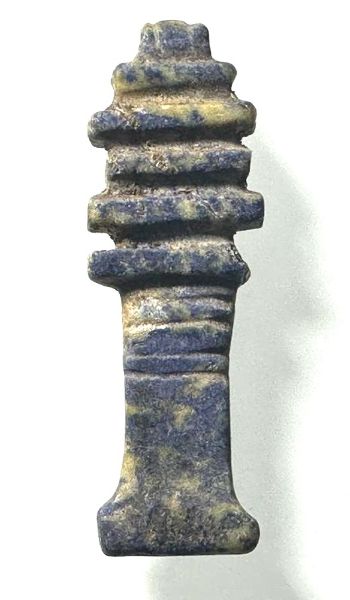 Picture of ANCIENT EGYPT. LAPIS LAZULI DJED PILLAR AMULET. NEW KINGDOM. 1250 B.C