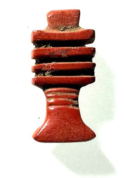 Picture of ANCIENT EGYPT. RED JASPER DEJED PILLAR AMULET. NEW KINGDOM. 1250 B.C