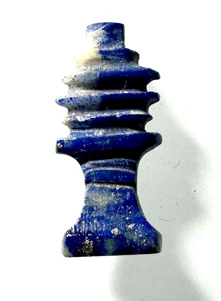 Picture of ANCIENT EGYPT. LAPIS LAZULI DJED PILLAR AMULET . NEW KINGDOM. 1250 B.C