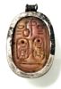 Picture of ANCIENT EGYPT. STONE & SILVER SCARAB PENDANT. 1479–1425 B.C. THUTMOSES III NAME