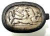 Picture of THUTMOSE III in the form of a sphinx: ANCIENT EGYPT. STONE & SILVER SCARAB PENDANT. 1479–1425 B.C