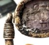 Picture of ANCIENT EGYPT.  SILVER & AMETHYST  REVOLVING RING. 1427 - 1401  B.C.  WITH THE NAME OF AMENHOTEP II