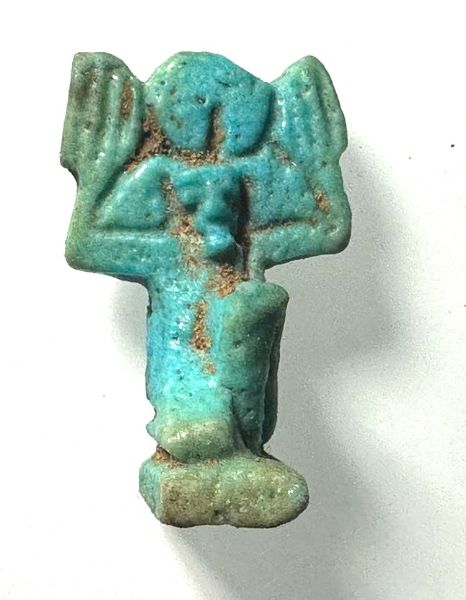 Picture of ANCIENT EGYPT. LATE DYNASTY FAIENCE LARGE AMULET OF SHU. 600-300 B.C