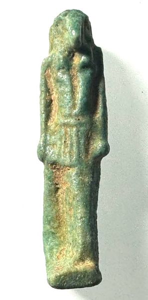 Picture of ANCIENT EGYPT. LATE DYNASTY FAIENCE AMULET OF THOTH. 600-300 B.C