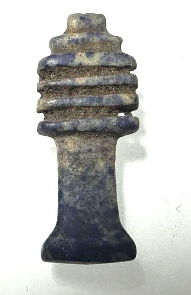 Picture of ANCIENT EGYPT. LAPIS LAZULI DJED PILLAR AMULET. NEW KINGDOM. 1250 B.C