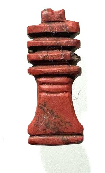 Picture of ANCIENT EGYPT. RED JASPER DEJED PILLAR AMULET. NEW KINGDOM. 1250 B.C