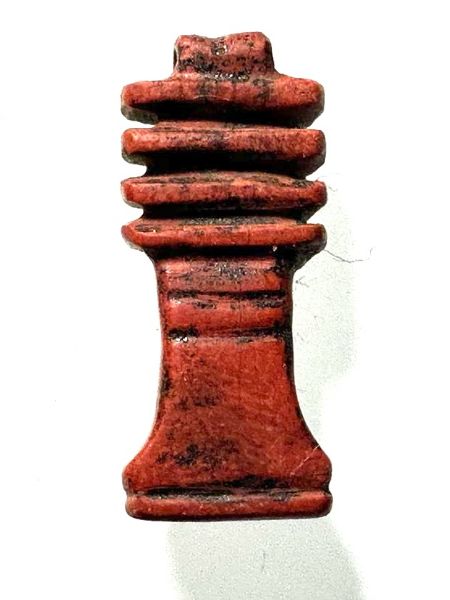 Picture of ANCIENT EGYPT. RED JASPER DEJED PILLAR AMULET. NEW KINGDOM. 1250 B.C