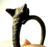 Picture of ANCIENT EGYPT. NEW KINGDOM SILVER PAIR OF EARRINGS. IBIS HEADS. 1400 - 1250 B.C