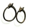 Picture of ANCIENT EGYPT. NEW KINGDOM SILVER PAIR OF EARRINGS. IBIS HEADS. 1400 - 1250 B.C