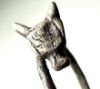 Picture of ANCIENT EGYPT. NEW KINGDOM SILVER PAIR OF EARRINGS. IBIS HEADS. 1400 - 1250 B.C