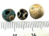 Picture of ANCIENT EGYPT. LOT OF 3 ROMAN EYE GLASS BEADS 100 - 200 A.D