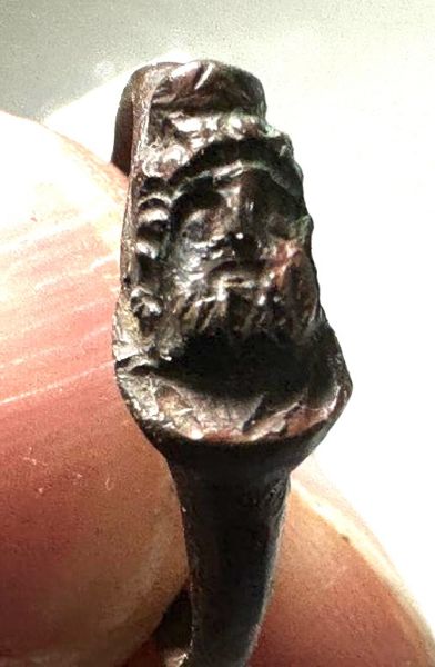 Picture of ANCIENT EGYPT.  ROMANO-EGYPT BRONZE RING  . SERAPIS.  100 - 200  A.D