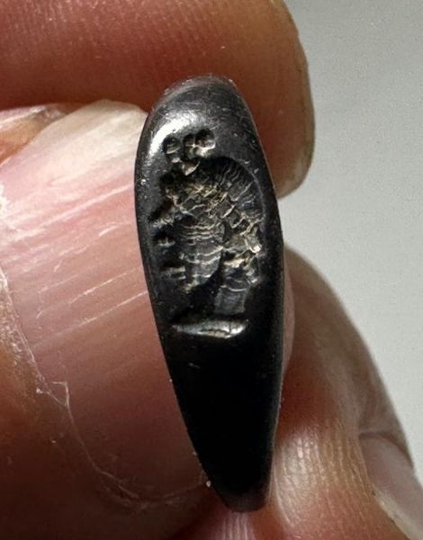 Picture of Roman Egypt. 2nd-3rd century AD. Bronze seal ring. Incuse head of  Hygieia ?