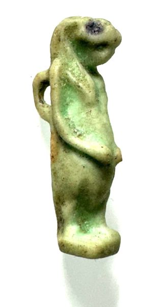 Picture of ANCIENT EGYPT. LATE DYNASTY FAIENCE AMULET OF TAWERET. 600-300 B.C