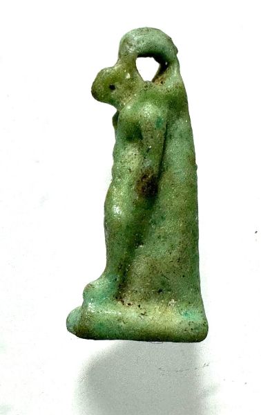 Picture of ANCIENT EGYPT. LATE DYNASTY FAIENCE AMULET OF THOTH. 600-300 B.C