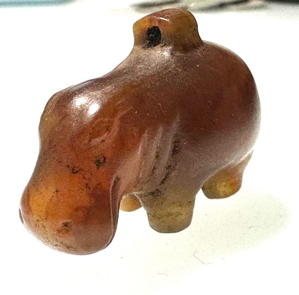 Picture of ANCIENT EGYPT.  CARNELIAN STONE FIGURE OF A HIPPOPOTAMOUS  . NEW KINGDOM 1400 1250 B.C