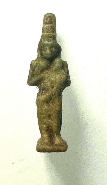 Picture of ANCIENT EGYPT.  FAIENCE  AMULET OF ISIS NURSING HORUS. 600 - 300 B.C