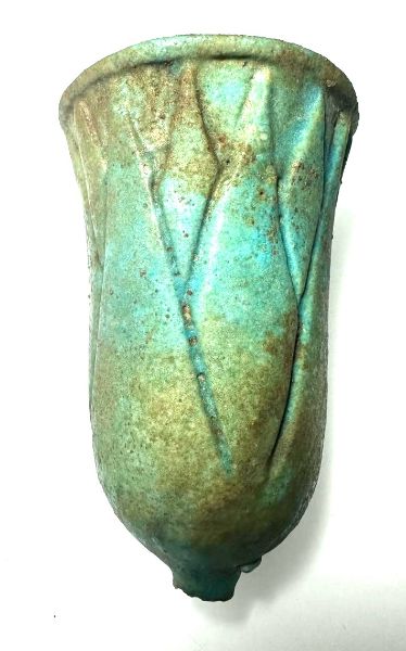 Picture of ANCIENT EGYPT.  NEW KINGDOM FAIENCE  LOTUS CUP . 1400 - 1200 B.C