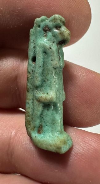Picture of  ANCIENT EGYPT.  FAIENCE THOTH AMULET. 600 - 300 B.C. 