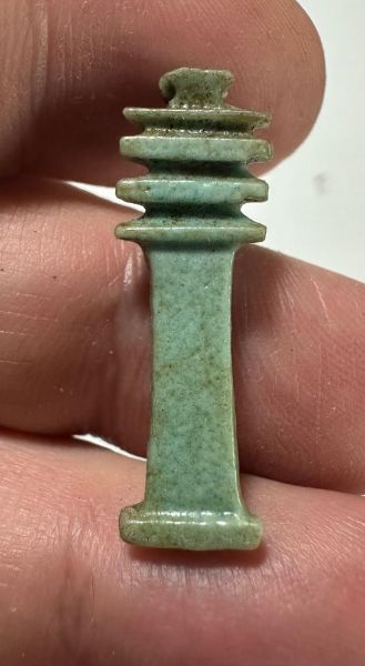 Picture of ANCIENT EGYPT FAIENCE DJED PILLAR AMULET. 600 - 300 B.C