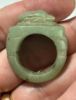 Picture of ANCIENT EGYPT. LARGE NEW KINGDOM. FELDSPAR STONE RING WITH SCARAB. LOTUS FLOWERS ON SIDES.  1400 - 1250 B.C