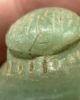 Picture of ANCIENT EGYPT. LARGE NEW KINGDOM. FELDSPAR STONE RING WITH SCARAB. LOTUS FLOWERS ON SIDES.  1400 - 1250 B.C