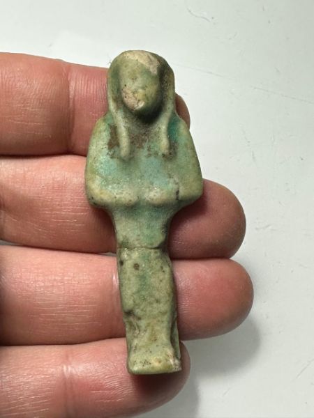 Picture of AFFORDABLE:   Ancient Egypt. FAIENCE USHABTI.  600 - 300 B.C