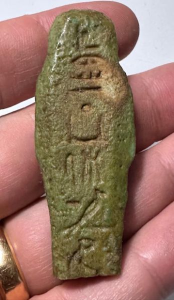 Picture of AFFORDABLE:   Ancient Egypt. FAIENCE USHABTI.  600 - 300 B.C. INSCRIBED ON THE BACK
