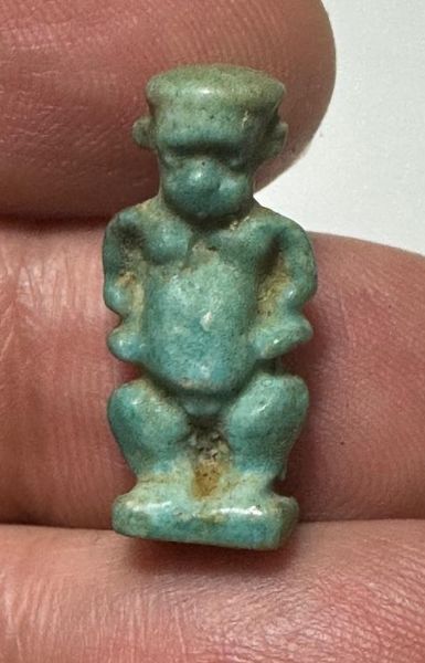 Picture of ANCIENT EGYPT - FAIENCE POTAIKOS AMULET . 600 - 300 B.C