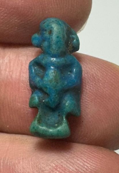Picture of ANCIENT EGYPT - FAIENCE POTAIKOS AMULET . 600 - 300 B.C