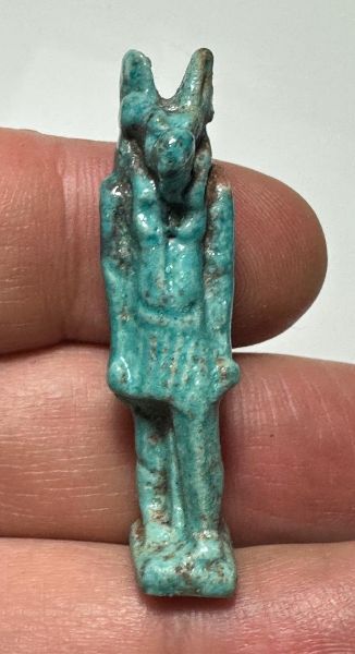 Picture of ANCIENT EGYPT-  FAIENCE ANUBIS AMULET. 600 - 300 B.C