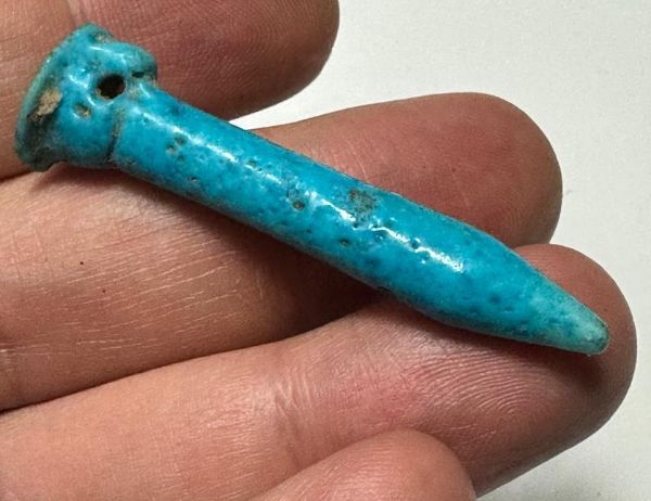 Picture of  ANCIENT EGYPT.  FAIENCE PAPYRUS SCEPTRE AMULET. 600 - 300 B.C