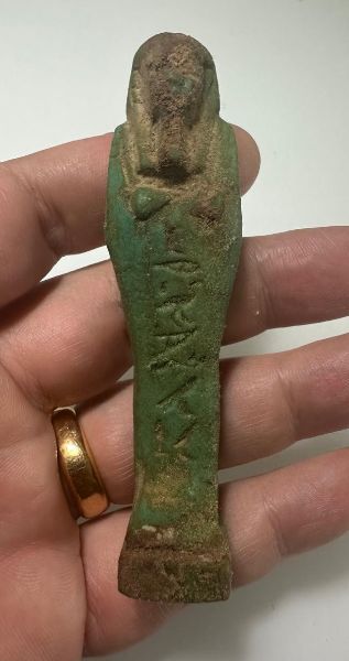 Picture of  ANCIENT EGYPT. 26TH DYNASTY. FAIENCE USHABTI. 600 - 300 B.C  FOR SAMEREF PRIEST 