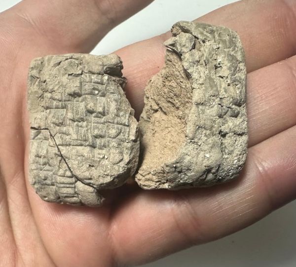 Picture of ANCIENT BABYLONIAN TWO FRAGMENT .   CLAY CUNEIFORM TABLETS. 2000 B.C